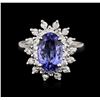 Image 1 : 14KT White Gold 1.56ct Tanzanite and Diamond Ring