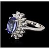 Image 2 : 14KT White Gold 1.56ct Tanzanite and Diamond Ring