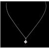 Image 1 : 14KT White Gold 0.35ct Diamond Pendant With Chain