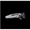 Image 2 : 3.27ctw Black Diamond Ring - 14KT White Gold