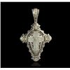 Image 1 : 14KT White Gold 3.69ctw Diamond Cross Pendant