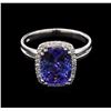Image 1 : 3.43ct Tanzanite and Diamond Ring - 14KT White Gold