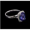 Image 2 : 3.43ct Tanzanite and Diamond Ring - 14KT White Gold