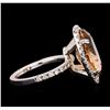Image 3 : 14KT White Gold 5.34ct Orange Tourmaline and Diamond Ring