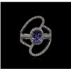 Image 1 : 1.50ct Tanzanite and Diamond Ring - 14KT White Gold