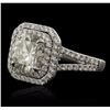 Image 2 : 14KT White Gold 3.99ctw Diamond Ring