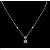 Image 1 : 14KT Rose Gold 0.98ctw Diamond Necklace