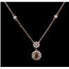Image 2 : 14KT Rose Gold 0.98ctw Diamond Necklace