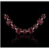 Image 1 : 14KT Yellow Gold 44.89ctw Ruby and Diamond Necklace