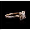 Image 2 : 14KT Rose Gold 1.38ctw Fancy Green Diamond Ring