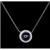 Image 1 : 0.37ctw Diamond Pendant With Chain - 14KT White Gold