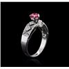 Image 3 : 18KT White Gold 0.50ct Pink Topaz and Diamond Ring