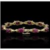 Image 2 : 14KT Yellow Gold 15.30ctw Ruby Bracelet