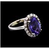 Image 2 : 4.05ct Tanzanite and Diamond Ring - 14KT White Gold