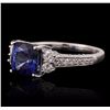 Image 2 : 14KT White Gold 2.52ct Tanzanite and Diamond Ring