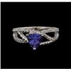 Image 1 : 1.30ct Tanzanite and Diamond Ring - 14KT White Gold