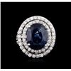 Image 1 : 18KT White Gold GIA Certified 12.00ct Sapphire and Diamond Ring