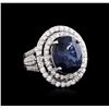 Image 2 : 18KT White Gold GIA Certified 12.00ct Sapphire and Diamond Ring