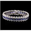 Image 1 : 14KT White Gold 20.79ctw Sapphire and Diamond Bracelet
