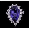 Image 1 : 14KT White Gold GIA Certified 7.53ct Tanzanite and Diamond Ring