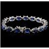 Image 2 : 14KT White Gold 22.10ctw Sapphire and Diamond Bracelet