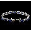 Image 3 : 14KT White Gold 22.10ctw Sapphire and Diamond Bracelet