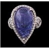 Image 1 : 14KT White Gold 17.42ct Tanzanite and Diamond Ring