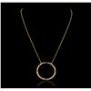 Image 1 : 14KT Yellow Gold 0.20ctw Sapphire and Diamond Pendant With Chain