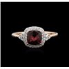 Image 1 : 14KT Rose Gold 0.90ct Tourmaline and Diamond Ring