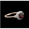 Image 2 : 14KT Rose Gold 0.90ct Tourmaline and Diamond Ring