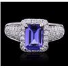 Image 1 : 14KT White Gold 1.84ct Tanzanite and Diamond Ring