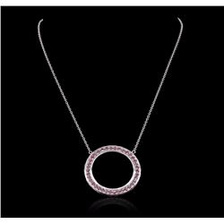 14KT White Gold 2.00ctw Pink Sapphire Necklace