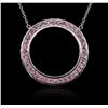 Image 2 : 14KT White Gold 2.00ctw Pink Sapphire Necklace