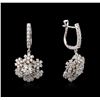 Image 2 : 14KT White Gold 1.90ctw Diamond Earrings