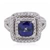 Image 1 : 14KT White Gold 2.72ct Sapphire and Diamond Ring
