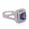 Image 2 : 14KT White Gold 2.72ct Sapphire and Diamond Ring