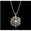 Image 1 : 14KT White Gold 0.35ctw Diamond Pendant With Chain