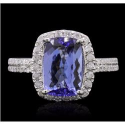 14KT White Gold 2.82ct Tanzanite and Diamond Ring