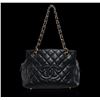 Image 1 : Authentic Chanel Black Quilted Caviar Skin Leather Bag