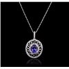 Image 1 : 14KT White Gold 2.17ct Tanzanite and Diamond Pendant