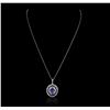 Image 2 : 14KT White Gold 2.17ct Tanzanite and Diamond Pendant