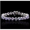 Image 1 : 14KT White Gold 30.68ctw Tanzanite Bracelet