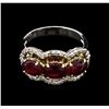 Image 1 : 3.16ctw Ruby and Diamond Ring - 14KT Two-Tone Gold