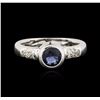 Image 1 : 14KT White Gold 1.12ct Sapphire and Diamond Ring