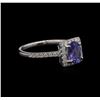 Image 2 : 0.78ct Tanzanite and Diamond Ring - 14KT White Gold