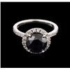 Image 1 : 4.16ctw Black Diamond Ring - 14KT White Gold
