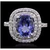 Image 1 : 14KT White Gold 2.70ct Tanzanite and Diamond Ring