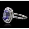 Image 2 : 14KT White Gold 2.70ct Tanzanite and Diamond Ring