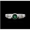 Image 1 : 14KT White Gold 0.38ct Emerald and Diamond Ring