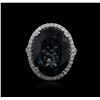 Image 1 : 14KT White Gold 20.61ct Topaz and Diamond Ring